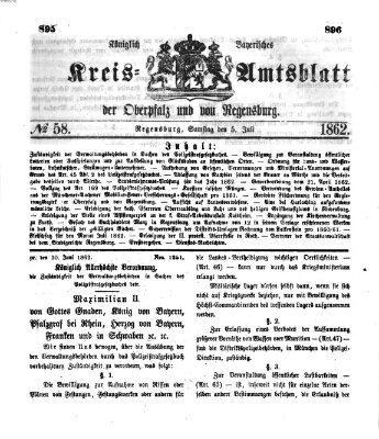 Königlich-bayerisches Kreis-Amtsblatt der Oberpfalz und von Regensburg (Königlich bayerisches Intelligenzblatt für die Oberpfalz und von Regensburg) Samstag 5. Juli 1862