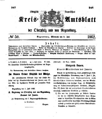 Königlich-bayerisches Kreis-Amtsblatt der Oberpfalz und von Regensburg (Königlich bayerisches Intelligenzblatt für die Oberpfalz und von Regensburg) Mittwoch 9. Juli 1862