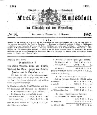 Königlich-bayerisches Kreis-Amtsblatt der Oberpfalz und von Regensburg (Königlich bayerisches Intelligenzblatt für die Oberpfalz und von Regensburg) Mittwoch 12. November 1862