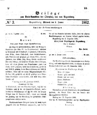 Königlich-bayerisches Kreis-Amtsblatt der Oberpfalz und von Regensburg (Königlich bayerisches Intelligenzblatt für die Oberpfalz und von Regensburg) Mittwoch 8. Januar 1862