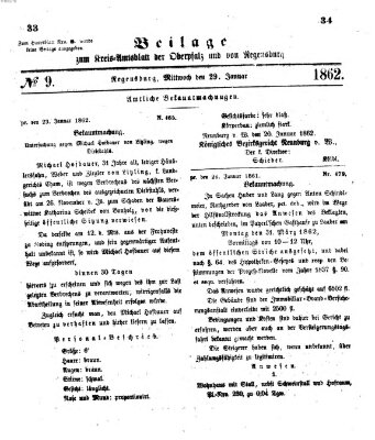 Königlich-bayerisches Kreis-Amtsblatt der Oberpfalz und von Regensburg (Königlich bayerisches Intelligenzblatt für die Oberpfalz und von Regensburg) Mittwoch 29. Januar 1862