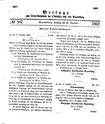 Königlich-bayerisches Kreis-Amtsblatt der Oberpfalz und von Regensburg (Königlich bayerisches Intelligenzblatt für die Oberpfalz und von Regensburg) Samstag 20. Dezember 1862