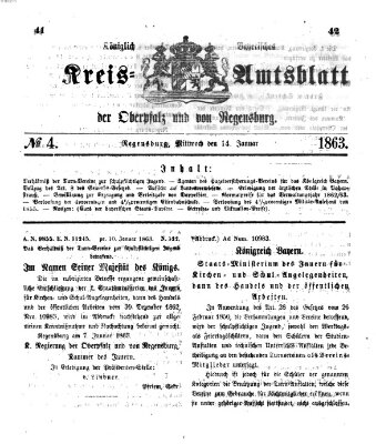 Königlich-bayerisches Kreis-Amtsblatt der Oberpfalz und von Regensburg (Königlich bayerisches Intelligenzblatt für die Oberpfalz und von Regensburg) Mittwoch 14. Januar 1863