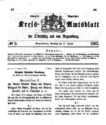 Königlich-bayerisches Kreis-Amtsblatt der Oberpfalz und von Regensburg (Königlich bayerisches Intelligenzblatt für die Oberpfalz und von Regensburg) Samstag 17. Januar 1863