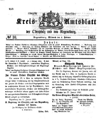 Königlich-bayerisches Kreis-Amtsblatt der Oberpfalz und von Regensburg (Königlich bayerisches Intelligenzblatt für die Oberpfalz und von Regensburg) Mittwoch 4. Februar 1863