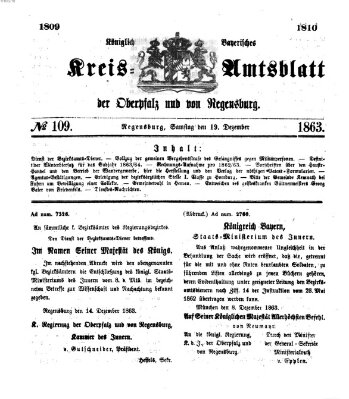 Königlich-bayerisches Kreis-Amtsblatt der Oberpfalz und von Regensburg (Königlich bayerisches Intelligenzblatt für die Oberpfalz und von Regensburg) Samstag 19. Dezember 1863