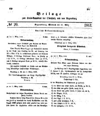 Königlich-bayerisches Kreis-Amtsblatt der Oberpfalz und von Regensburg (Königlich bayerisches Intelligenzblatt für die Oberpfalz und von Regensburg) Mittwoch 11. März 1863