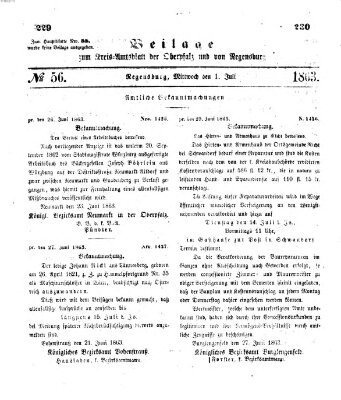 Königlich-bayerisches Kreis-Amtsblatt der Oberpfalz und von Regensburg (Königlich bayerisches Intelligenzblatt für die Oberpfalz und von Regensburg) Mittwoch 1. Juli 1863