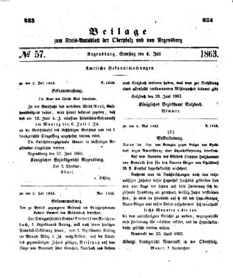 Königlich-bayerisches Kreis-Amtsblatt der Oberpfalz und von Regensburg (Königlich bayerisches Intelligenzblatt für die Oberpfalz und von Regensburg) Samstag 4. Juli 1863