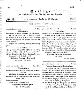 Königlich-bayerisches Kreis-Amtsblatt der Oberpfalz und von Regensburg (Königlich bayerisches Intelligenzblatt für die Oberpfalz und von Regensburg) Samstag 19. September 1863