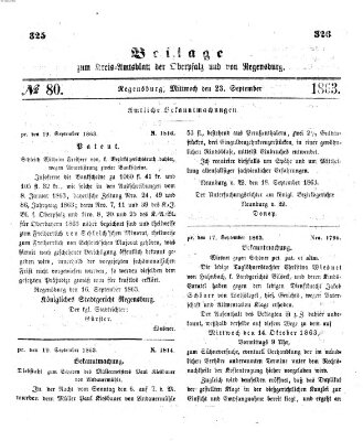 Königlich-bayerisches Kreis-Amtsblatt der Oberpfalz und von Regensburg (Königlich bayerisches Intelligenzblatt für die Oberpfalz und von Regensburg) Mittwoch 23. September 1863