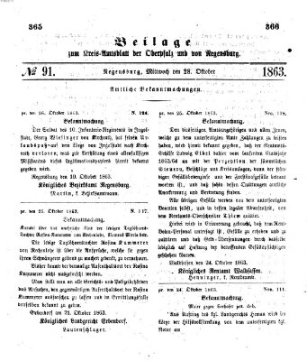 Königlich-bayerisches Kreis-Amtsblatt der Oberpfalz und von Regensburg (Königlich bayerisches Intelligenzblatt für die Oberpfalz und von Regensburg) Mittwoch 28. Oktober 1863