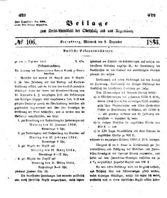 Königlich-bayerisches Kreis-Amtsblatt der Oberpfalz und von Regensburg (Königlich bayerisches Intelligenzblatt für die Oberpfalz und von Regensburg) Mittwoch 9. Dezember 1863