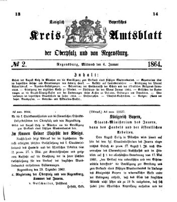 Königlich-bayerisches Kreis-Amtsblatt der Oberpfalz und von Regensburg (Königlich bayerisches Intelligenzblatt für die Oberpfalz und von Regensburg) Mittwoch 6. Januar 1864