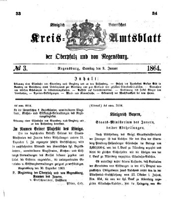 Königlich-bayerisches Kreis-Amtsblatt der Oberpfalz und von Regensburg (Königlich bayerisches Intelligenzblatt für die Oberpfalz und von Regensburg) Samstag 9. Januar 1864