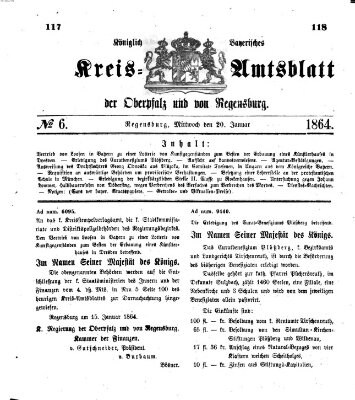 Königlich-bayerisches Kreis-Amtsblatt der Oberpfalz und von Regensburg (Königlich bayerisches Intelligenzblatt für die Oberpfalz und von Regensburg) Mittwoch 20. Januar 1864