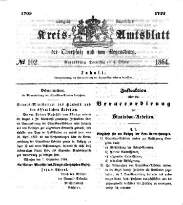 Königlich-bayerisches Kreis-Amtsblatt der Oberpfalz und von Regensburg (Königlich bayerisches Intelligenzblatt für die Oberpfalz und von Regensburg) Donnerstag 6. Oktober 1864