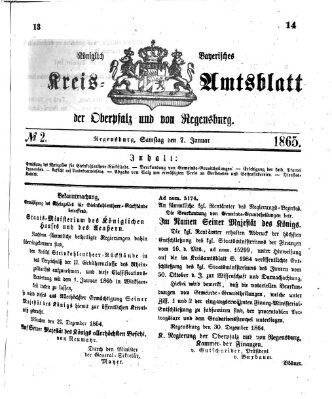 Königlich-bayerisches Kreis-Amtsblatt der Oberpfalz und von Regensburg (Königlich bayerisches Intelligenzblatt für die Oberpfalz und von Regensburg) Samstag 7. Januar 1865