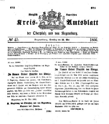 Königlich-bayerisches Kreis-Amtsblatt der Oberpfalz und von Regensburg (Königlich bayerisches Intelligenzblatt für die Oberpfalz und von Regensburg) Samstag 26. Mai 1866