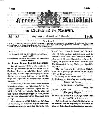 Königlich-bayerisches Kreis-Amtsblatt der Oberpfalz und von Regensburg (Königlich bayerisches Intelligenzblatt für die Oberpfalz und von Regensburg) Mittwoch 7. November 1866