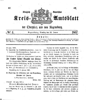 Königlich-bayerisches Kreis-Amtsblatt der Oberpfalz und von Regensburg (Königlich bayerisches Intelligenzblatt für die Oberpfalz und von Regensburg) Samstag 12. Januar 1867