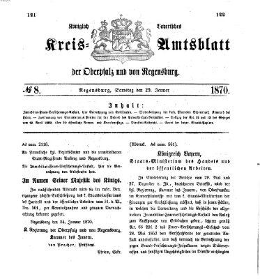 Königlich-bayerisches Kreis-Amtsblatt der Oberpfalz und von Regensburg (Königlich bayerisches Intelligenzblatt für die Oberpfalz und von Regensburg) Samstag 29. Januar 1870