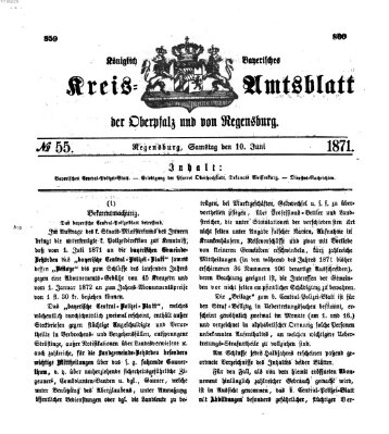 Königlich-bayerisches Kreis-Amtsblatt der Oberpfalz und von Regensburg (Königlich bayerisches Intelligenzblatt für die Oberpfalz und von Regensburg) Samstag 10. Juni 1871