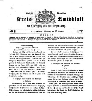 Königlich-bayerisches Kreis-Amtsblatt der Oberpfalz und von Regensburg (Königlich bayerisches Intelligenzblatt für die Oberpfalz und von Regensburg) Samstag 20. Januar 1872