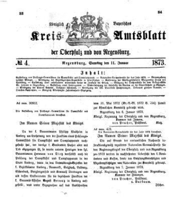 Königlich-bayerisches Kreis-Amtsblatt der Oberpfalz und von Regensburg (Königlich bayerisches Intelligenzblatt für die Oberpfalz und von Regensburg) Samstag 11. Januar 1873