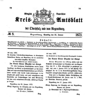 Königlich-bayerisches Kreis-Amtsblatt der Oberpfalz und von Regensburg (Königlich bayerisches Intelligenzblatt für die Oberpfalz und von Regensburg) Samstag 25. Januar 1873