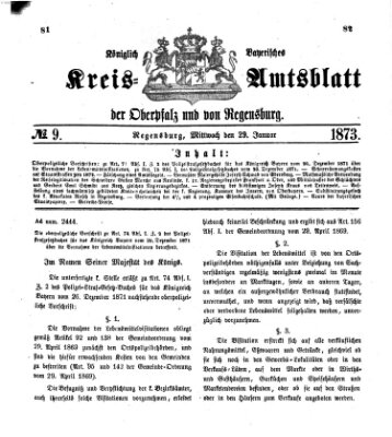 Königlich-bayerisches Kreis-Amtsblatt der Oberpfalz und von Regensburg (Königlich bayerisches Intelligenzblatt für die Oberpfalz und von Regensburg) Mittwoch 29. Januar 1873