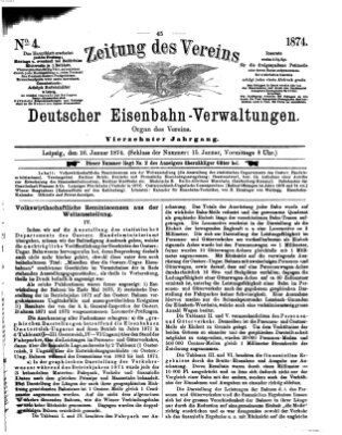 Zeitung des Vereins Deutscher Eisenbahnverwaltungen (Eisenbahn-Zeitung) Freitag 16. Januar 1874