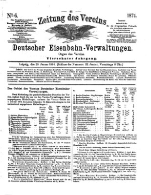 Zeitung des Vereins Deutscher Eisenbahnverwaltungen (Eisenbahn-Zeitung) Freitag 23. Januar 1874