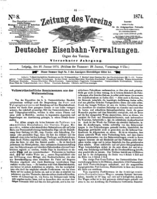 Zeitung des Vereins Deutscher Eisenbahnverwaltungen (Eisenbahn-Zeitung) Freitag 30. Januar 1874