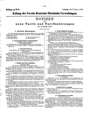 Zeitung des Vereins Deutscher Eisenbahnverwaltungen (Eisenbahn-Zeitung) Montag 2. Februar 1874