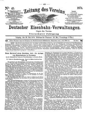 Zeitung des Vereins Deutscher Eisenbahnverwaltungen (Eisenbahn-Zeitung) Montag 25. Mai 1874