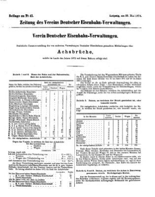 Zeitung des Vereins Deutscher Eisenbahnverwaltungen (Eisenbahn-Zeitung) Montag 25. Mai 1874