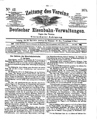 Zeitung des Vereins Deutscher Eisenbahnverwaltungen (Eisenbahn-Zeitung) Freitag 29. Mai 1874