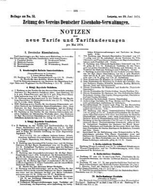 Zeitung des Vereins Deutscher Eisenbahnverwaltungen (Eisenbahn-Zeitung) Montag 29. Juni 1874