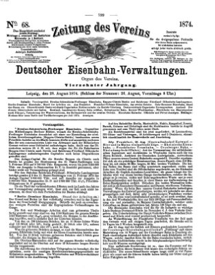 Zeitung des Vereins Deutscher Eisenbahnverwaltungen (Eisenbahn-Zeitung) Freitag 28. August 1874