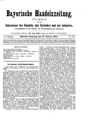 Bayerische Handelszeitung Samstag 17. Januar 1874