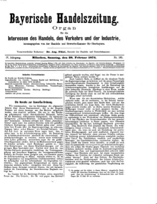 Bayerische Handelszeitung Samstag 28. Februar 1874