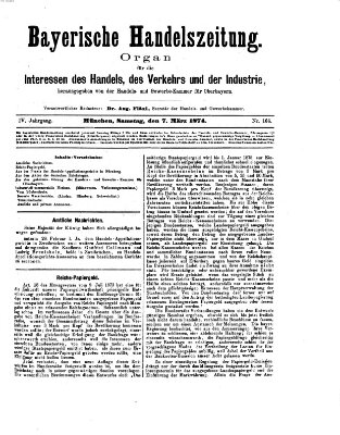 Bayerische Handelszeitung Samstag 7. März 1874