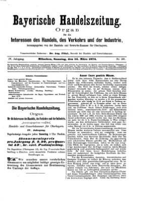 Bayerische Handelszeitung Samstag 14. März 1874