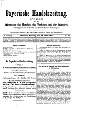 Bayerische Handelszeitung Samstag 28. März 1874