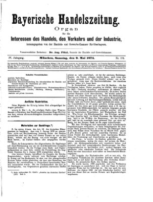 Bayerische Handelszeitung Samstag 9. Mai 1874