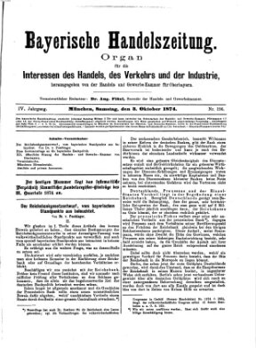 Bayerische Handelszeitung Samstag 3. Oktober 1874