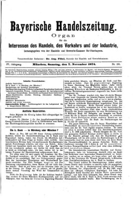 Bayerische Handelszeitung Samstag 7. November 1874