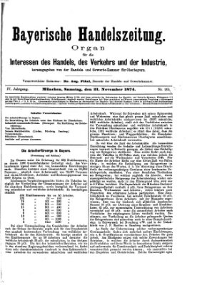 Bayerische Handelszeitung Samstag 21. November 1874
