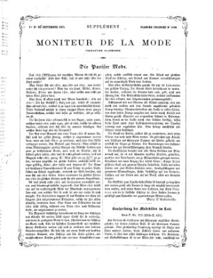Le Moniteur de la mode Samstag 5. September 1874